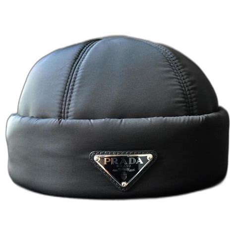 prada grey beanie|black prada hat.